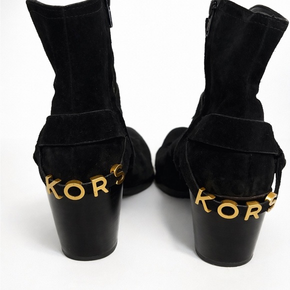 Michael Kors Shoes - Michael Kors Black Ankle Boots with Gold Detail